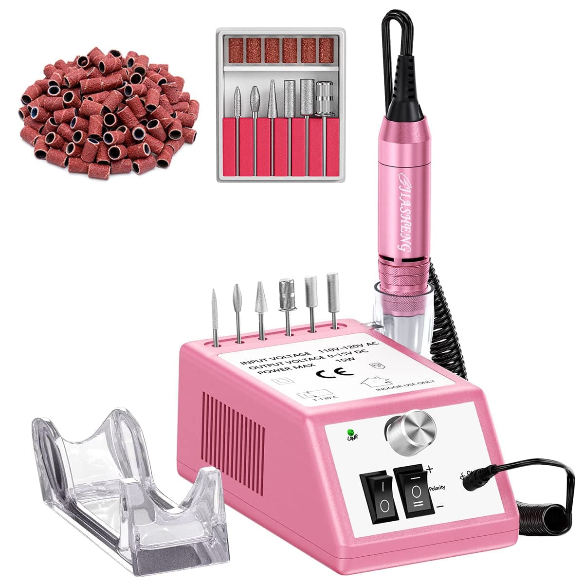 20000 RPM Nail Drill Machine Electric Nail File Professional Manicure Drill for Acrylic, Nail E File for Gel Nails Polishing Tools with 100 Sanding Bands and 6 Nail Drill Bits Health & Beauty > Personal Care > Cosmetics > Cosmetic Tools > Nail Tools JIASHENG Deep Pink 30000rpm 