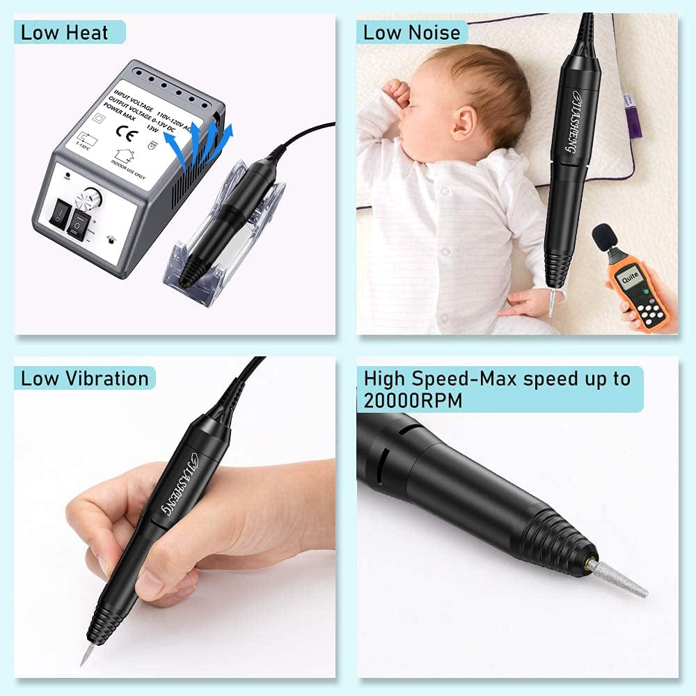 20000 RPM Nail Drill Machine Electric Nail File Professional Manicure Drill for Acrylic, Nail E File for Gel Nails Polishing Tools with 100 Sanding Bands and 6 Nail Drill Bits Health & Beauty > Personal Care > Cosmetics > Cosmetic Tools > Nail Tools JIASHENG   