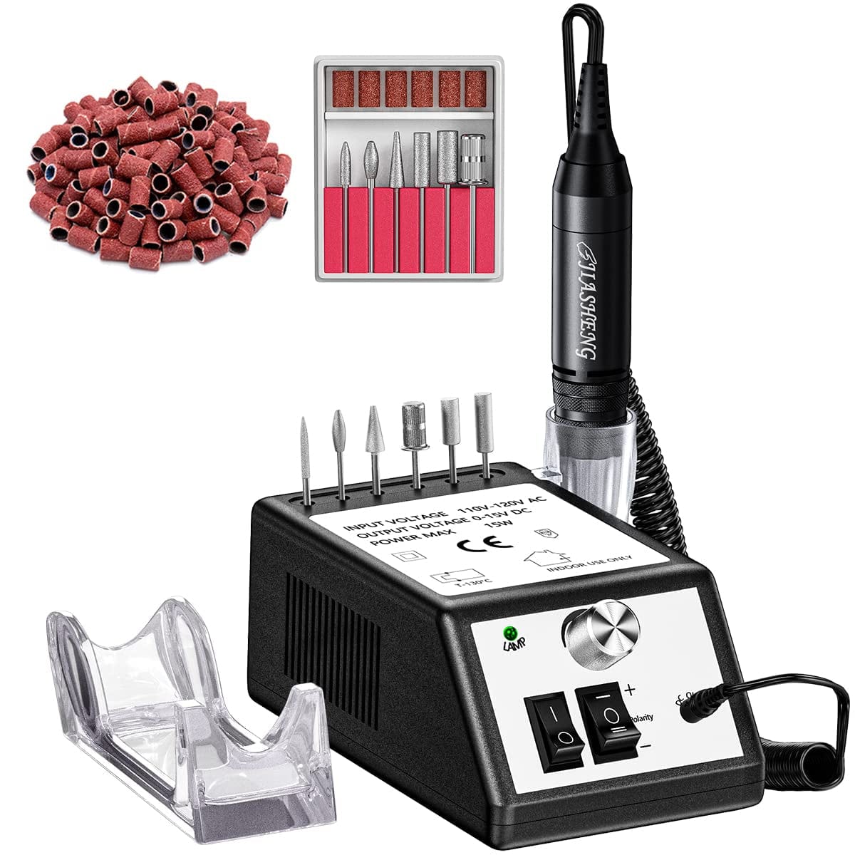 20000 RPM Nail Drill Machine Electric Nail File Professional Manicure Drill for Acrylic, Nail E File for Gel Nails Polishing Tools with 100 Sanding Bands and 6 Nail Drill Bits Health & Beauty > Personal Care > Cosmetics > Cosmetic Tools > Nail Tools JIASHENG Black 30000rpm 