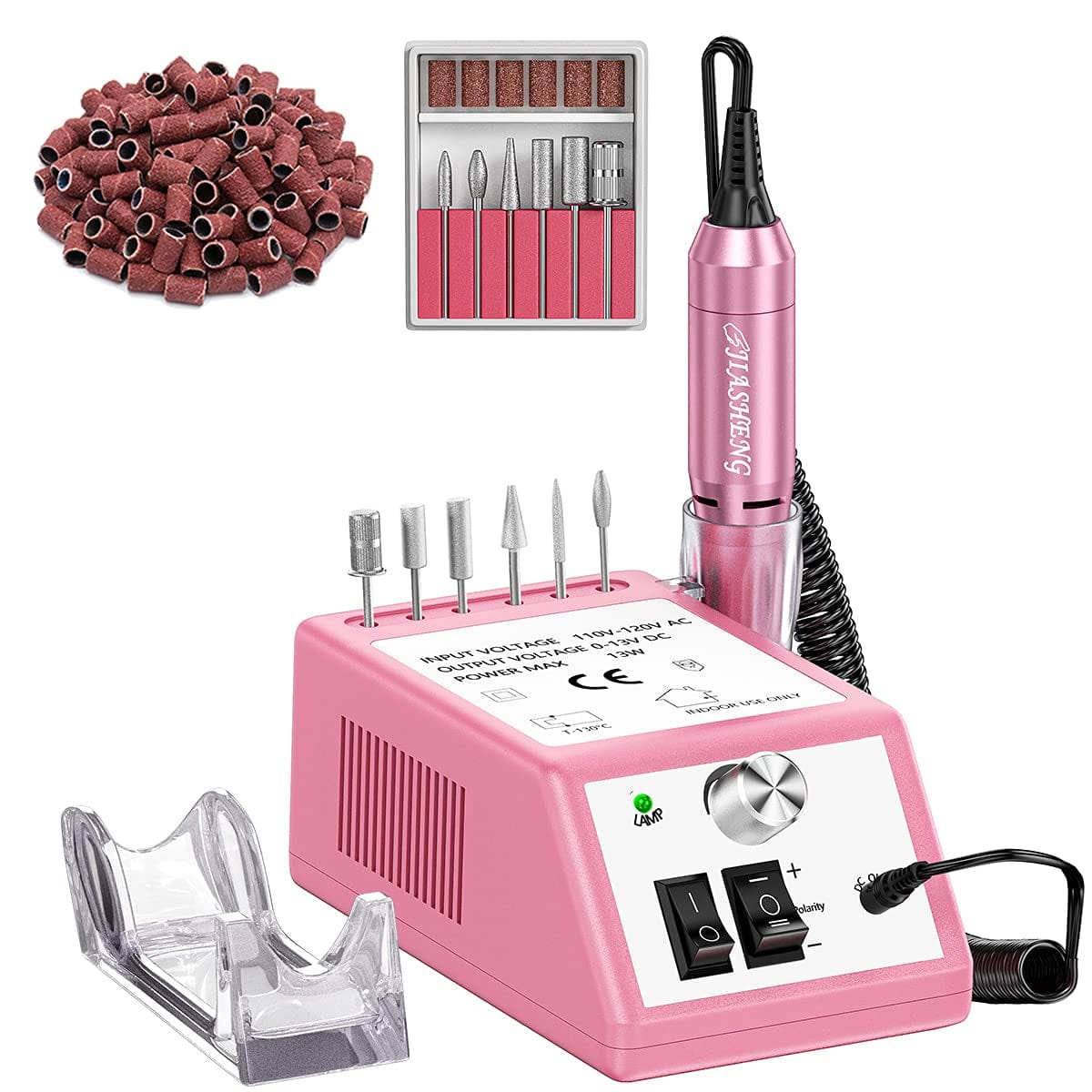 20000 RPM Nail Drill Machine Electric Nail File Professional Manicure Drill for Acrylic, Nail E File for Gel Nails Polishing Tools with 100 Sanding Bands and 6 Nail Drill Bits Health & Beauty > Personal Care > Cosmetics > Cosmetic Tools > Nail Tools JIASHENG Pink 20000 RPM 