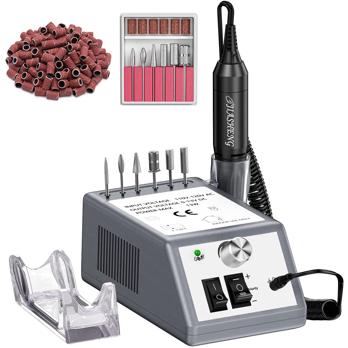 20000 RPM Nail Drill Machine Electric Nail File Professional Manicure Drill for Acrylic, Nail E File for Gel Nails Polishing Tools with 100 Sanding Bands and 6 Nail Drill Bits Health & Beauty > Personal Care > Cosmetics > Cosmetic Tools > Nail Tools JIASHENG Grey 20000rpm 