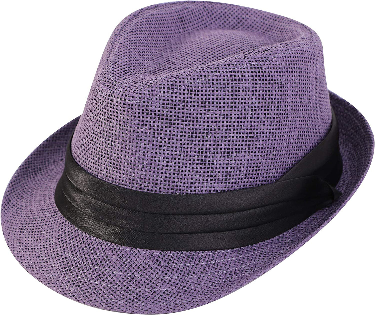 Simplicity Fedora for Men Women Unisex Men'S Women'S Classic Manhattan Structured Gangster Trilby Fedora Hat Apparel & Accessories > Clothing Accessories > Hats Simplicity Purple Large-X-Large 