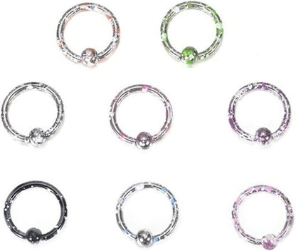 DONGMING Perforated Nose Rings Unisex Hoop Nose Rings Septum Ring Body Piercing Jewelry Nose Ring Nose Studs (Multicolor, 8Pcs) Apparel & Accessories > Jewelry > Rings Generic   