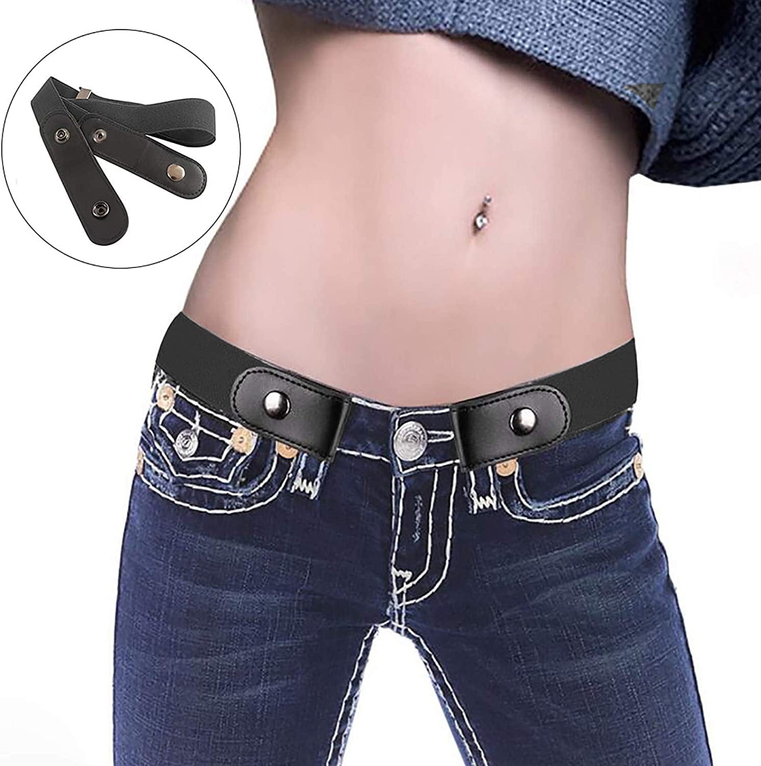 2022 1PC Buckle Free Comfortable Elastic Belt for Women or Men, Buckle-Less No Bulge No Hassle Invisible Belts Apparel & Accessories > Clothing Accessories > Belts 2022   