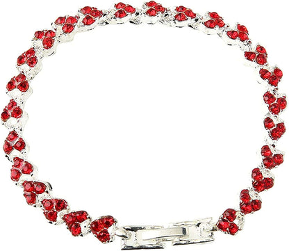 2022 Dainty Heart Zircon Tennis Bracelets for Women Elegant Love Rhinestones Chain Bracelet Stackable Wedding Jewelry Birthday Mothers Valentines Day Gifts Apparel & Accessories > Jewelry > Bracelets Generic Silver 8*6*2 