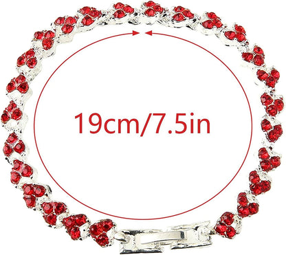 2022 Dainty Heart Zircon Tennis Bracelets for Women Elegant Love Rhinestones Chain Bracelet Stackable Wedding Jewelry Birthday Mothers Valentines Day Gifts Apparel & Accessories > Jewelry > Bracelets Generic   