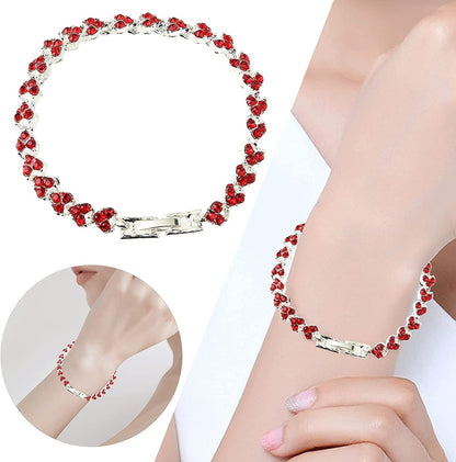 2022 Dainty Heart Zircon Tennis Bracelets for Women Elegant Love Rhinestones Chain Bracelet Stackable Wedding Jewelry Birthday Mothers Valentines Day Gifts Apparel & Accessories > Jewelry > Bracelets Generic   