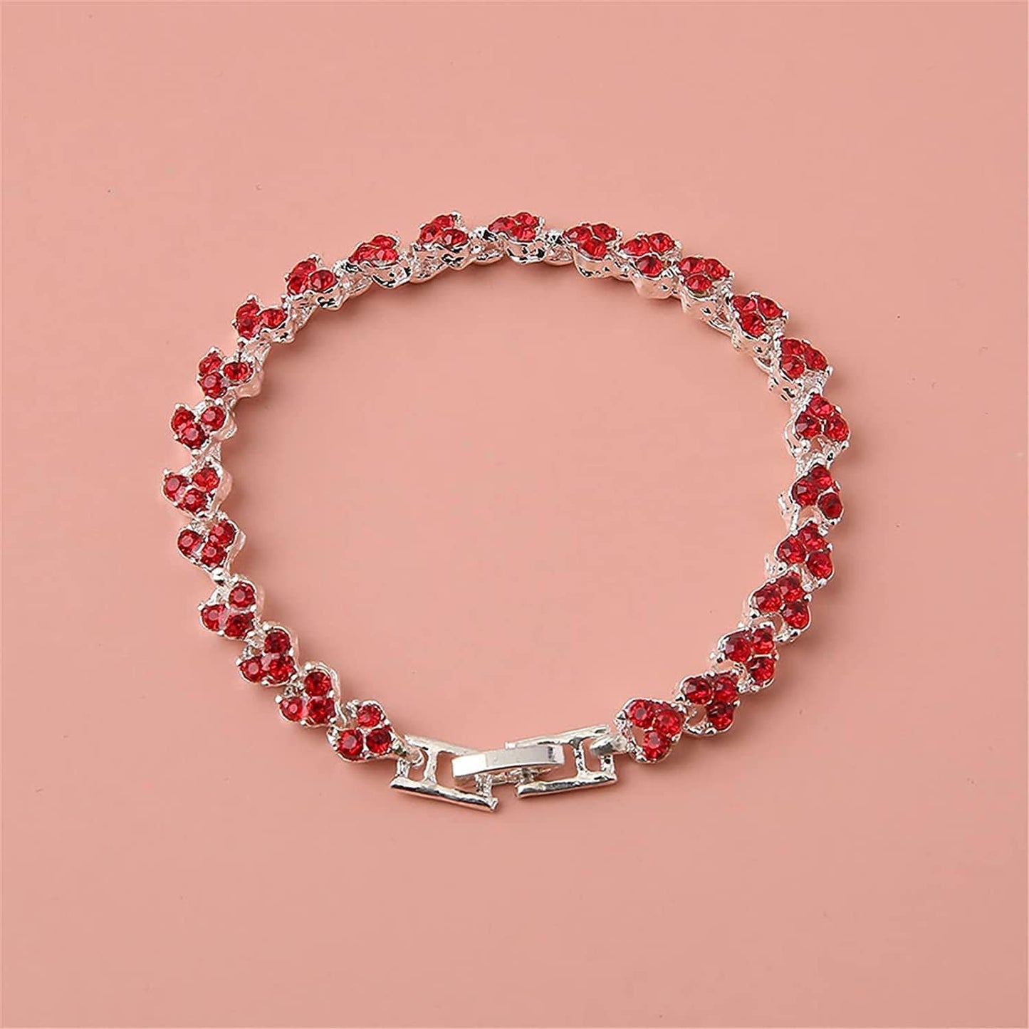 2022 Dainty Heart Zircon Tennis Bracelets for Women Elegant Love Rhinestones Chain Bracelet Stackable Wedding Jewelry Birthday Mothers Valentines Day Gifts Apparel & Accessories > Jewelry > Bracelets Generic   