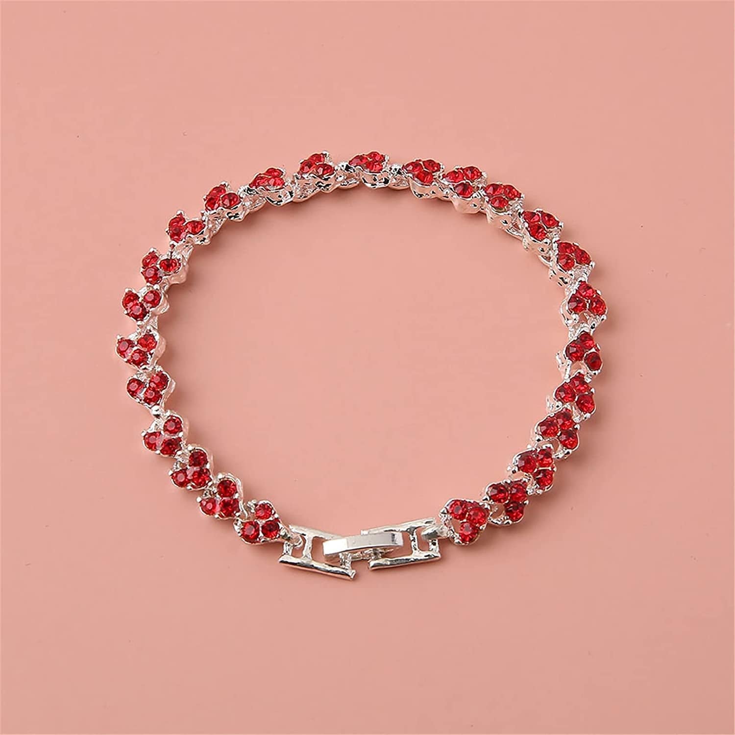 2022 Dainty Heart Zircon Tennis Bracelets for Women Elegant Love Rhinestones Chain Bracelet Stackable Wedding Jewelry Birthday Mothers Valentines Day Gifts Apparel & Accessories > Jewelry > Bracelets Generic   