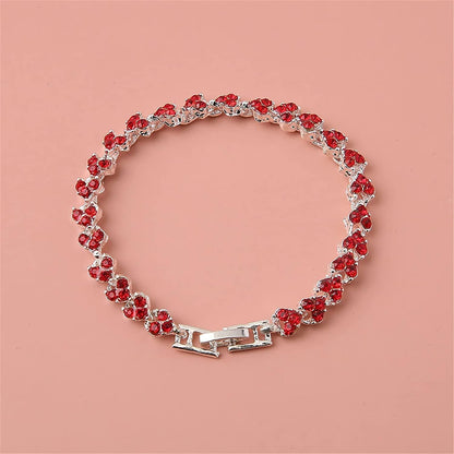 2022 Dainty Heart Zircon Tennis Bracelets for Women Elegant Love Rhinestones Chain Bracelet Stackable Wedding Jewelry Birthday Mothers Valentines Day Gifts Apparel & Accessories > Jewelry > Bracelets Generic   