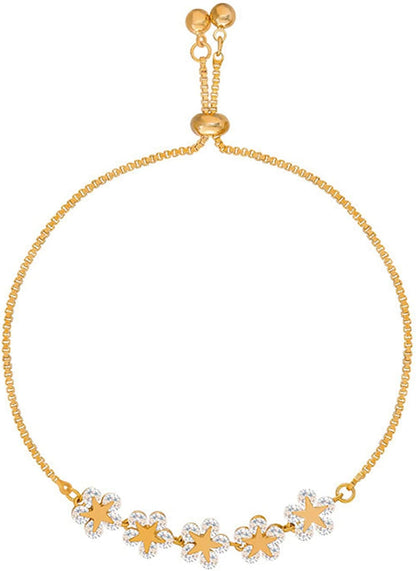 2022 Dainty Heart Zircon Tennis Bracelets for Women Elegant Love Rhinestones Chain Bracelet Stackable Wedding Jewelry Birthday Mothers Valentines Day Gifts Apparel & Accessories > Jewelry > Bracelets Generic Golden Flower One Size 