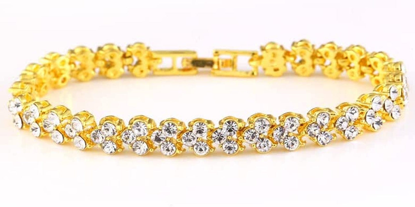 2022 Dainty Heart Zircon Tennis Bracelets for Women Elegant Love Rhinestones Chain Bracelet Stackable Wedding Jewelry Birthday Mothers Valentines Day Gifts Apparel & Accessories > Jewelry > Bracelets Generic A4 LL 