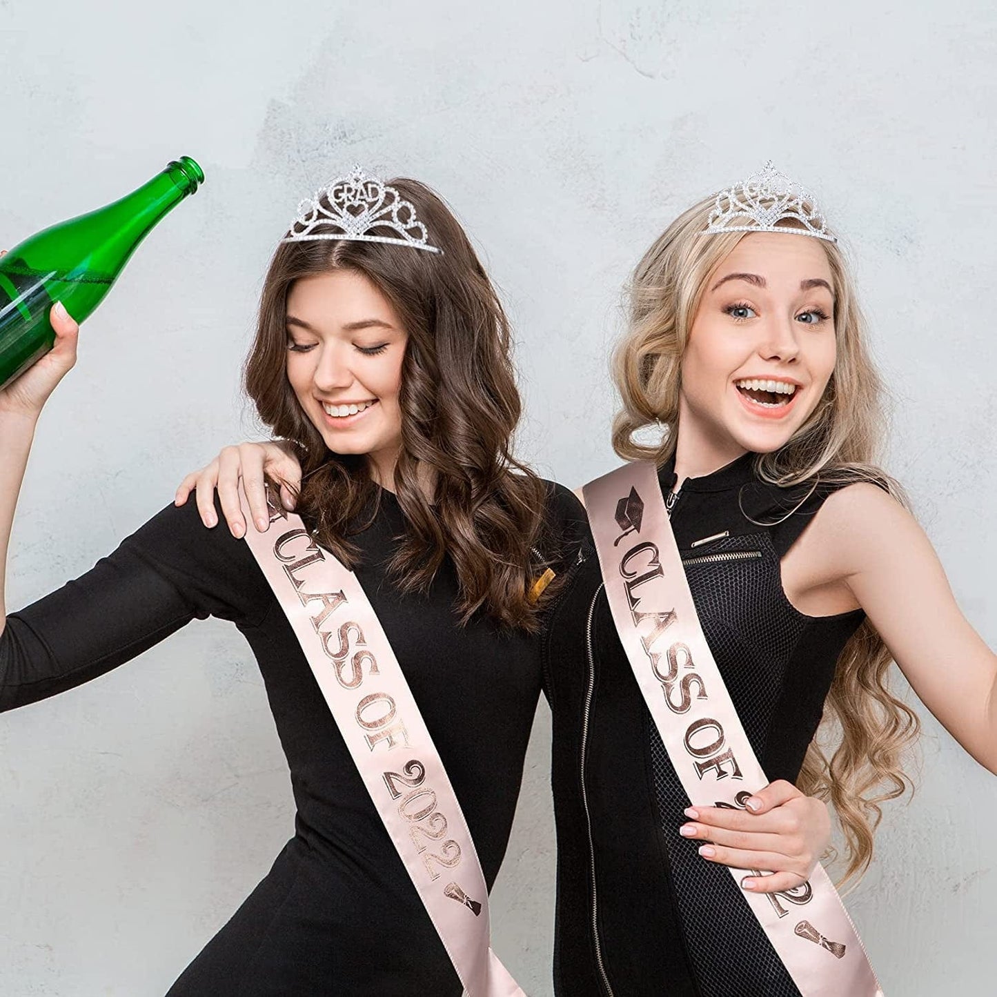 2022 Graduation Glittered Metal Princess Grad Crown Tiara and Graduate Sash Class of 2022 for Graduation Party Grad Decor Apparel & Accessories > Clothing Accessories > Sashes Hicarer   