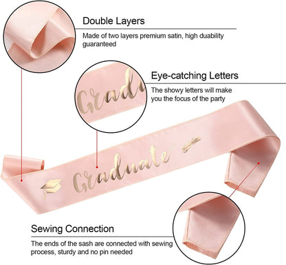 2022 Graduation Party Supplies Graduation Crown Tiara and Sash Kits Class of 2022 Grad Gifts for Women Grad Party Decoration (Class of 2022) Apparel & Accessories > Clothing Accessories > Sashes Yinkin   