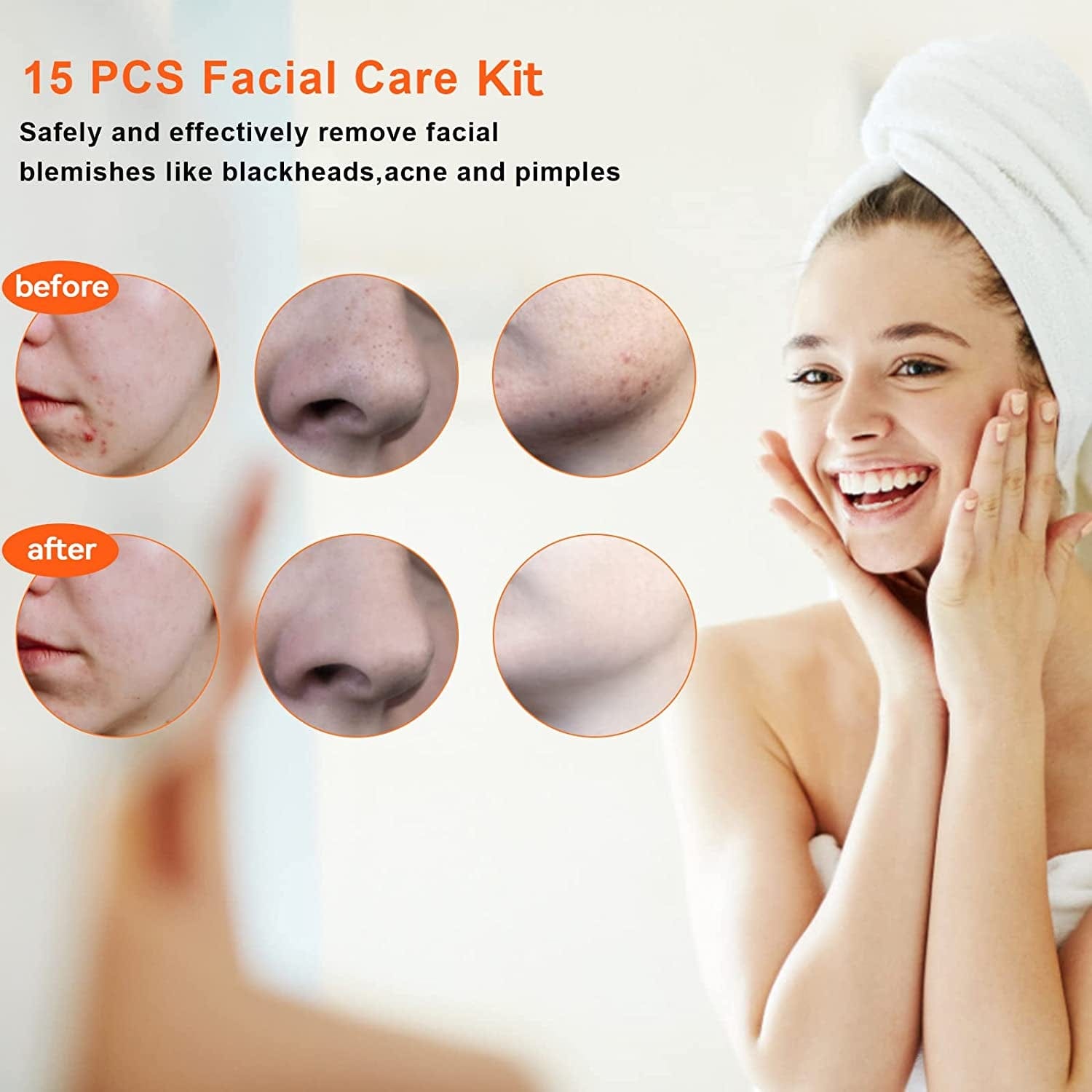 2022 Latest 15 PCS Blackhead Remover Tools, Pimple Popper Tool Kit, Acne Extractor Tool, Professional Stainless Pimple Acne Blemish Removal Tools Set with Metal Case Health & Beauty > Personal Care > Cosmetics > Cosmetic Tools > Skin Care Tools FREESHOW   