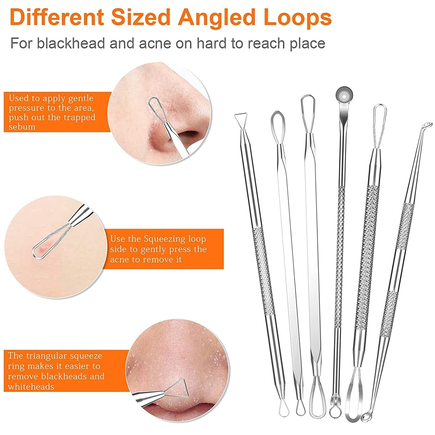 2022 Latest 15 PCS Blackhead Remover Tools, Pimple Popper Tool Kit, Acne Extractor Tool, Professional Stainless Pimple Acne Blemish Removal Tools Set with Metal Case Health & Beauty > Personal Care > Cosmetics > Cosmetic Tools > Skin Care Tools FREESHOW   