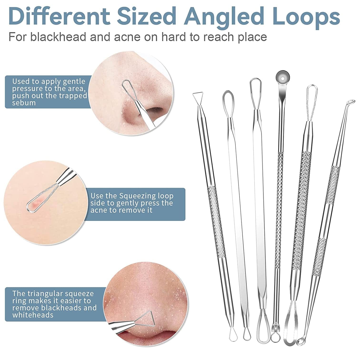 2022 Latest 15 PCS Pimple Popper Tool Kit, Blackhead Remover Comedone Acne Extractor Tools, Professional Sharp Stainless Skin Blemish Removal Pimple Tools with Metal Case Health & Beauty > Personal Care > Cosmetics > Cosmetic Tools > Skin Care Tools Feiqio   