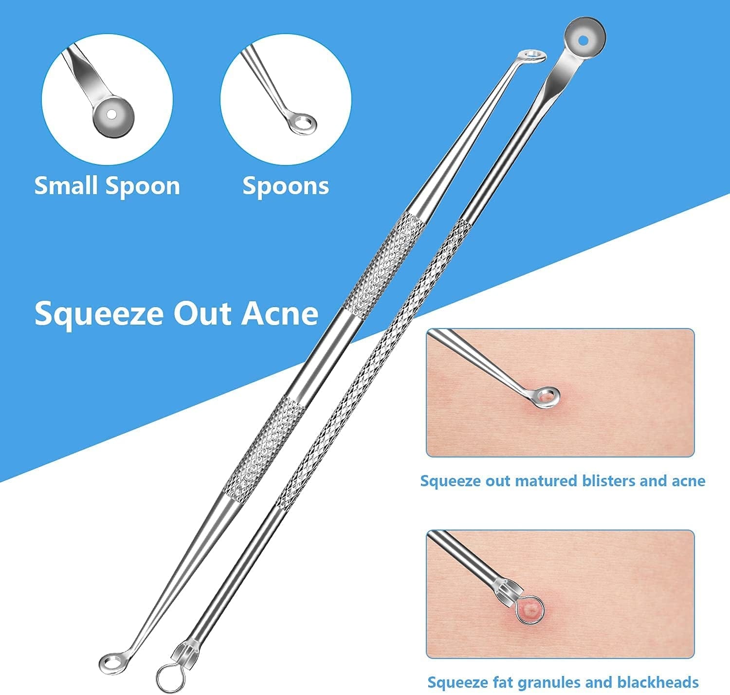 2022 Latest Blackhead Remover Pimple Popper Tool Kit, 20PCS Black Head Extractions Tool, Comedone Extractor Acne Blackhead Extractor Tool Kits Acne Removal Kit for Pimple Acne Blackhead Whitehead Health & Beauty > Personal Care > Cosmetics > Cosmetic Tools > Skin Care Tools KEEPUON   