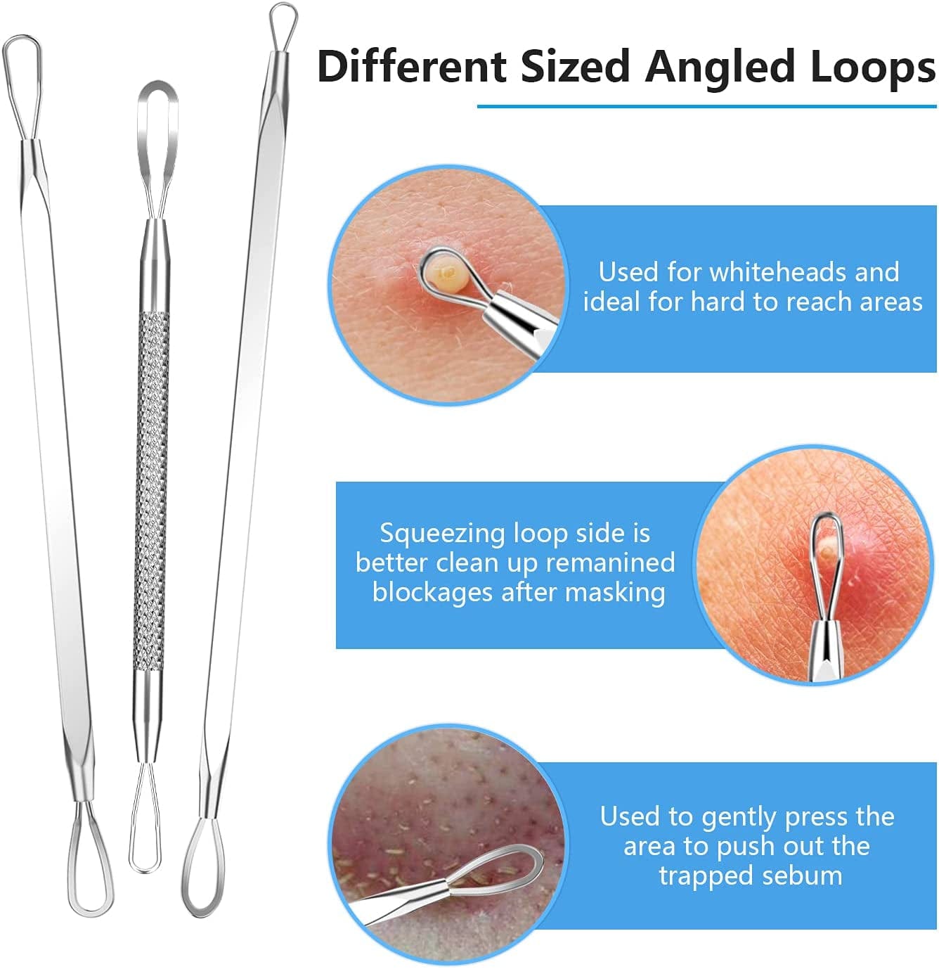 2022 Latest Blackhead Remover Pimple Popper Tool Kit, 20PCS Black Head Extractions Tool, Comedone Extractor Acne Blackhead Extractor Tool Kits Acne Removal Kit for Pimple Acne Blackhead Whitehead Health & Beauty > Personal Care > Cosmetics > Cosmetic Tools > Skin Care Tools KEEPUON   