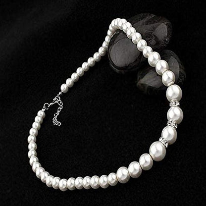 2022 Natural Freshwater Pearl Necklace Set Includes Stunning Bracelet and Earrings Jewelry Gift for Women, Silver, One Size (Hot Sales Today) Silver / One Size