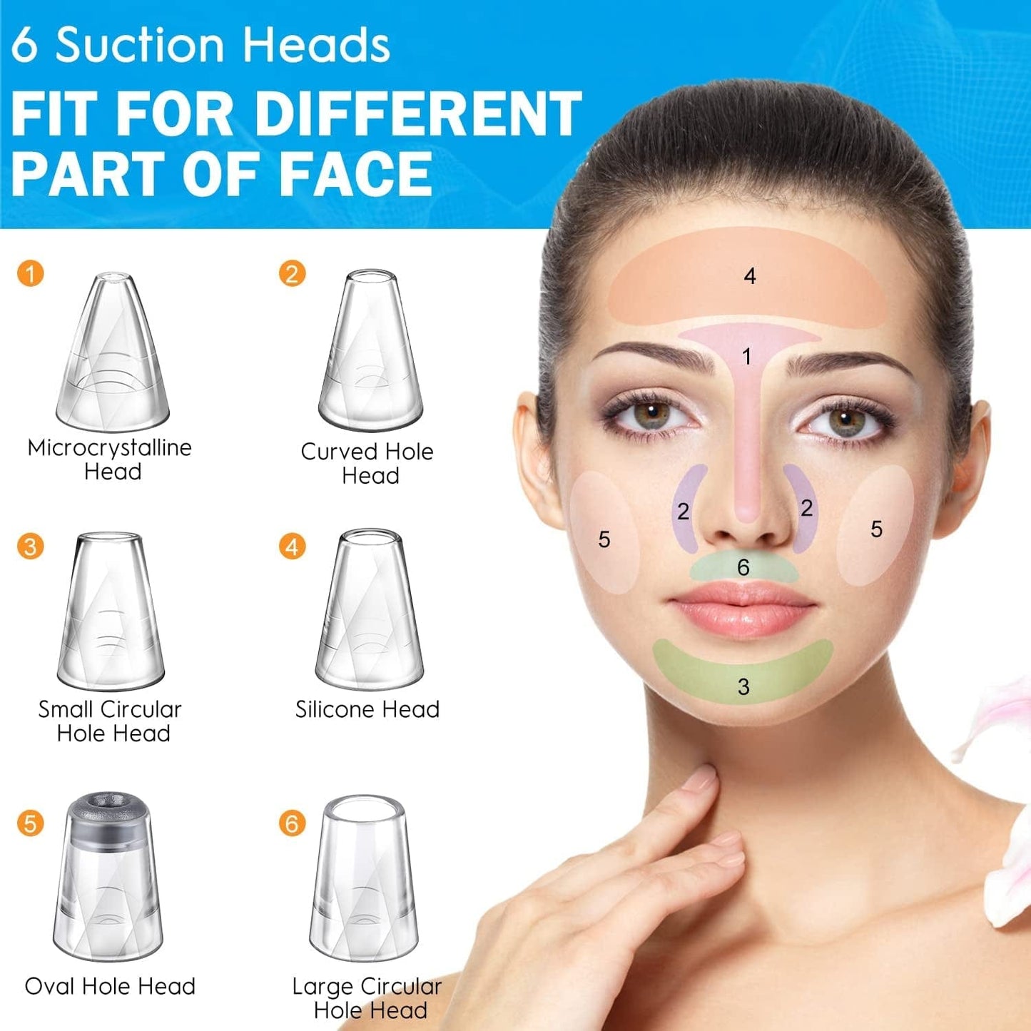 2022 New Version Blackhead Vacuum Remover Acne Remover,Facial Pore Cleanser Electric Acne Comedone, 6 Adjustable Suction Power, USB Rechargeable, Blackhead Extractor Tool Health & Beauty > Personal Care > Cosmetics > Cosmetic Tools > Skin Care Tools Musment   