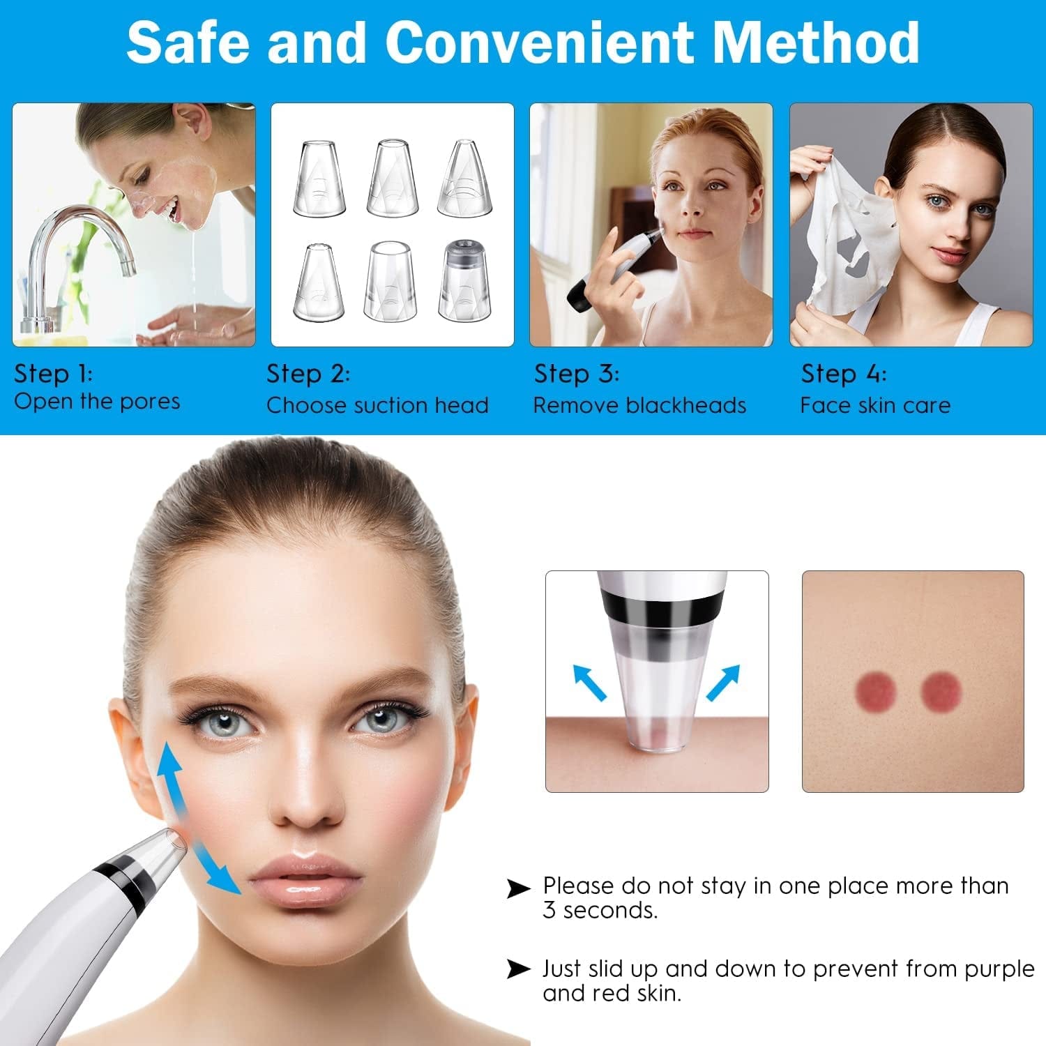 2022 New Version Blackhead Vacuum Remover Acne Remover,Facial Pore Cleanser Electric Acne Comedone, 6 Adjustable Suction Power, USB Rechargeable, Blackhead Extractor Tool Health & Beauty > Personal Care > Cosmetics > Cosmetic Tools > Skin Care Tools Musment   