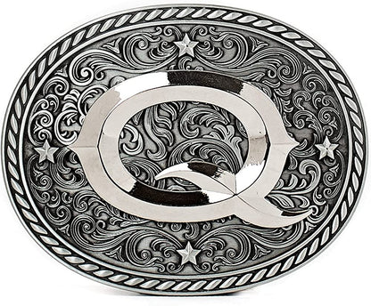 Western Cowboy/Cowgirl Initial Belt Buckle - Large, Letter Buckles for Men and Women Apparel & Accessories > Clothing Accessories > Belt Buckles Itera Q  