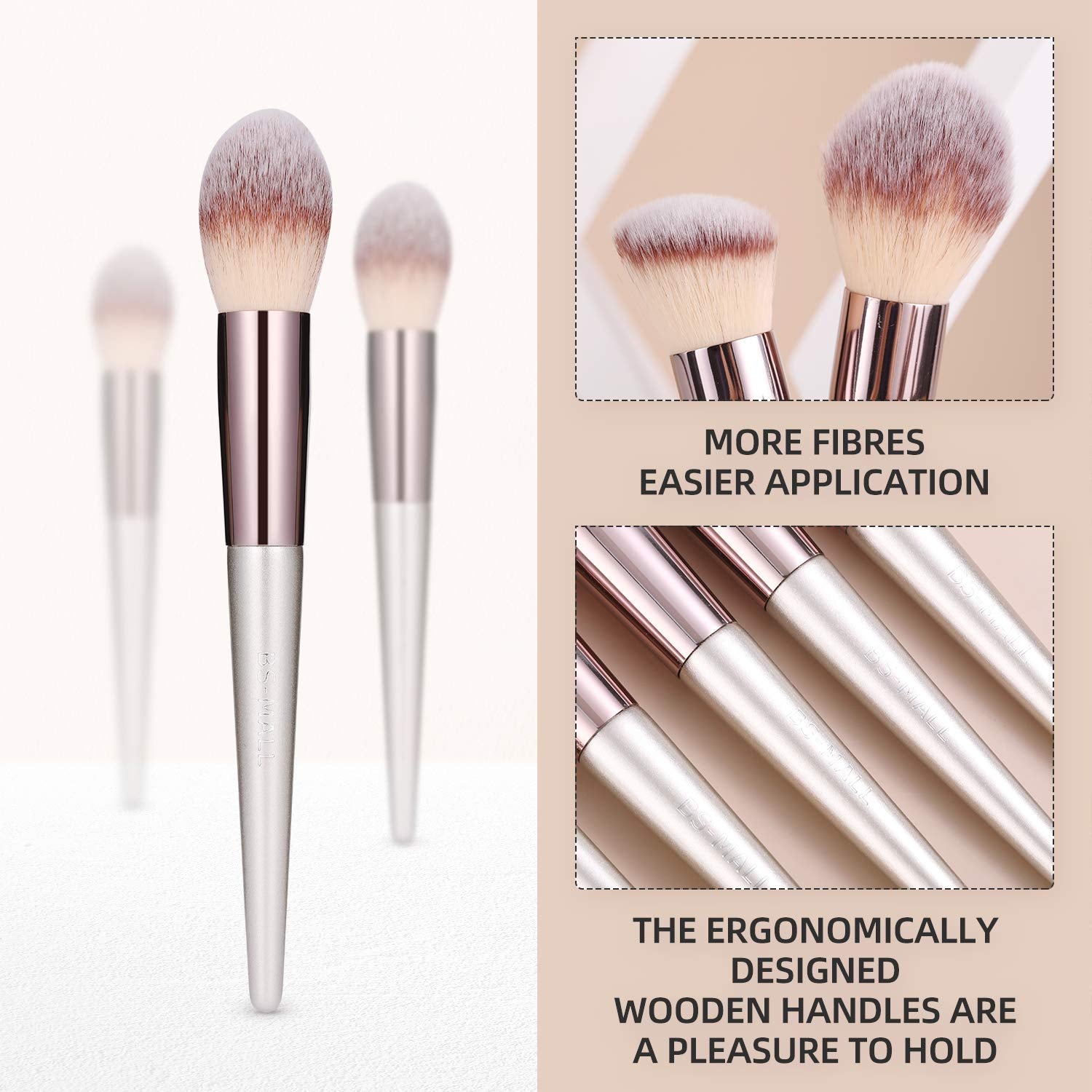BS-MALL Makeup Brush Set 18 Pcs Premium Synthetic Foundation Powder Concealers Eye Shadows Blush Makeup Brushes with Black Case (Champagne Gold) Health & Beauty > Personal Care > Cosmetics > Cosmetic Tools > Makeup Tools BS-MALL   