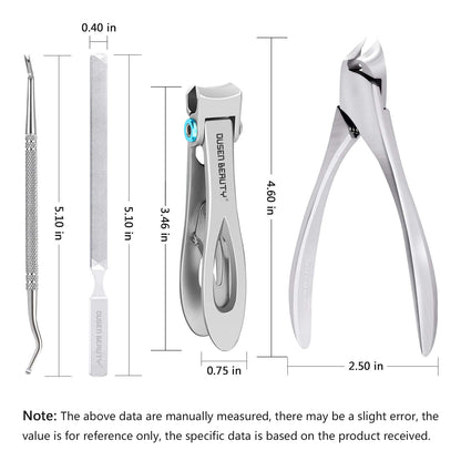 Nail Clippers for Thick Nails, Professional Ingrown Toenail Clippers Podiatrist Tools, Wide Jaw Opening Thick Nail Clippers, Stainless Steel Large Toenail Clippers Pedicure Kit 4 Pcs for Seniors & Men Health & Beauty > Personal Care > Cosmetics > Cosmetic Tools > Nail Tools Ousen Beauty   