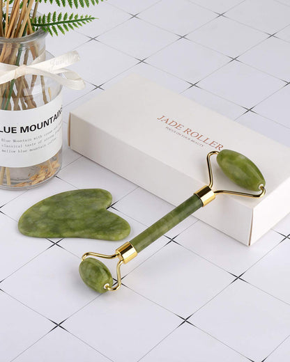 Jade Roller for Face, Jade Roller and Gua Sha Set, EUASOO 100% Real Natural Beauty Jade Facial Roller Massage Tool for Face Eyes Neck Body – anti Aging Beauty Treatment Health & Beauty > Personal Care > Cosmetics > Cosmetic Tools > Skin Care Tools EUASOO   