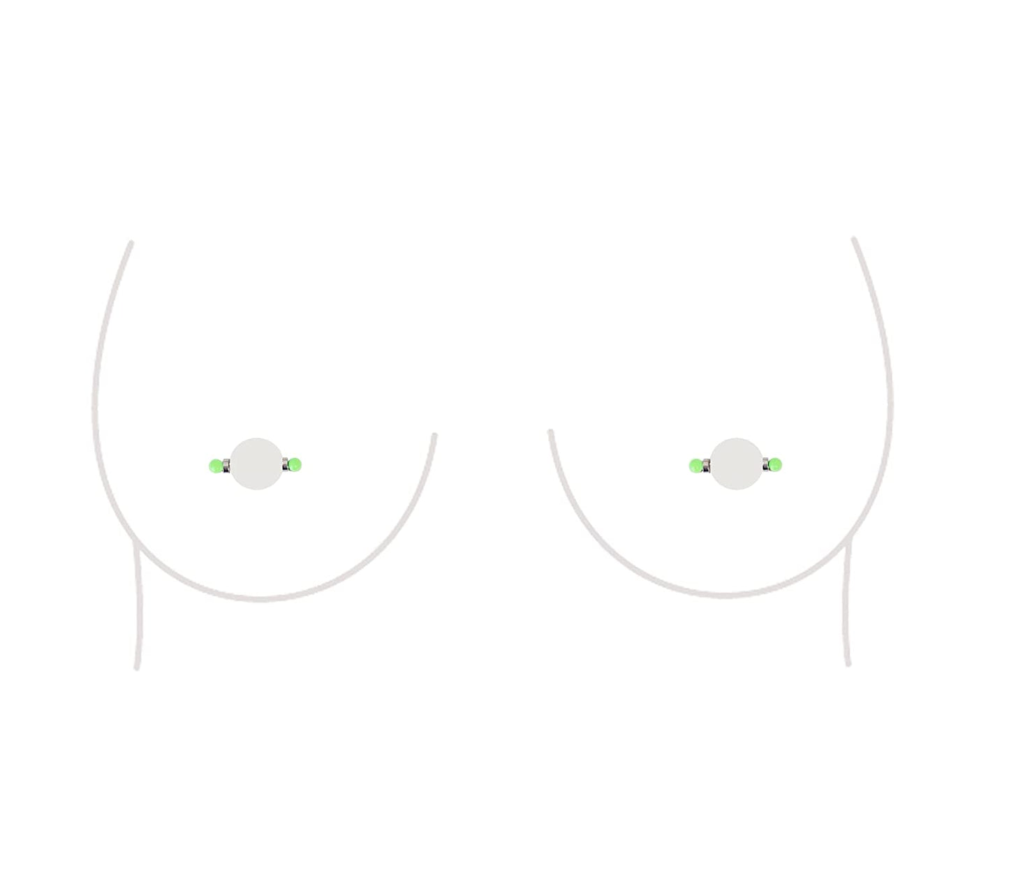 Non-Piercing Nipple Ring Magnetic Barbell Stud Fake Body Jewelry for Women (B - Black (Regular)) Apparel & Accessories > Jewelry > Body Jewelry All Body Art A - Mini (Light Green)  