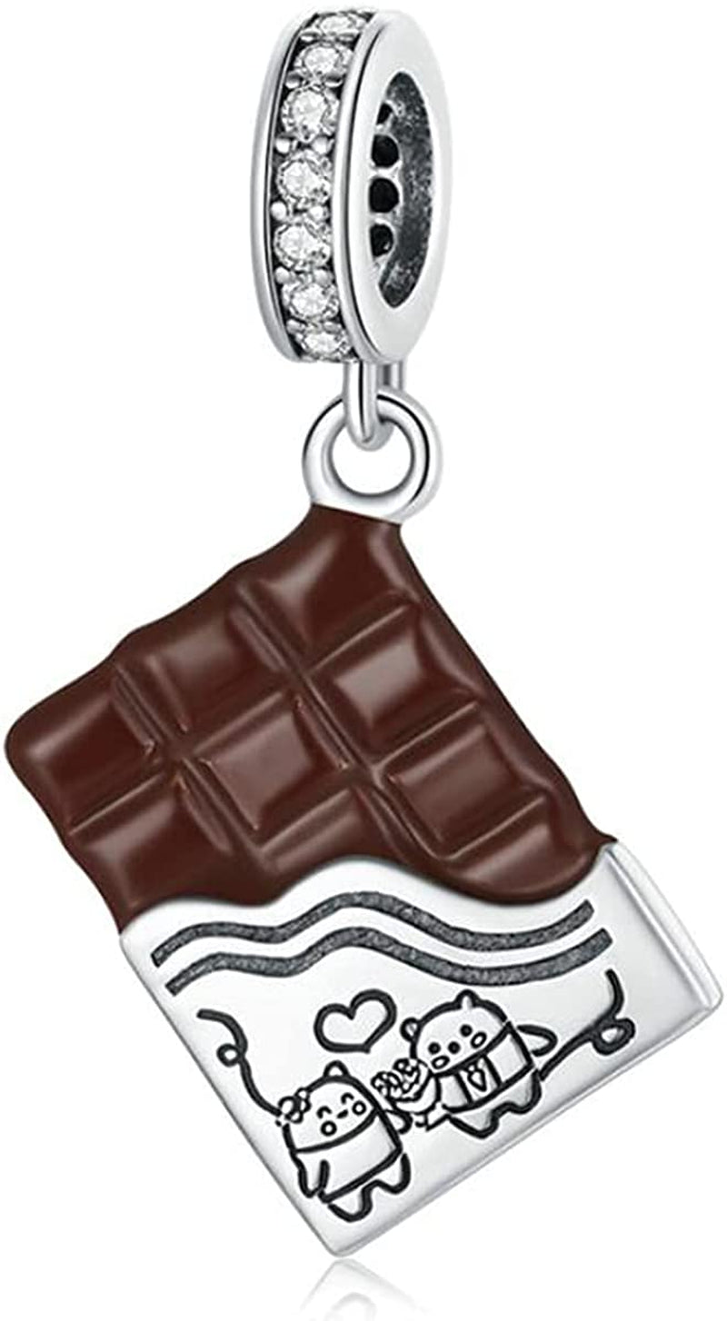 Sweets Candy Charm Bead for Bracelets Original 925 Sterling Silver Birthday Mother'S Day Christmas Charms for Pandora'S Bracelets or Necklace Family Mom Wife Sister Gift for Her Apparel & Accessories > Jewelry > Bracelets Eternalll Jewellery Chocolate Pendant  
