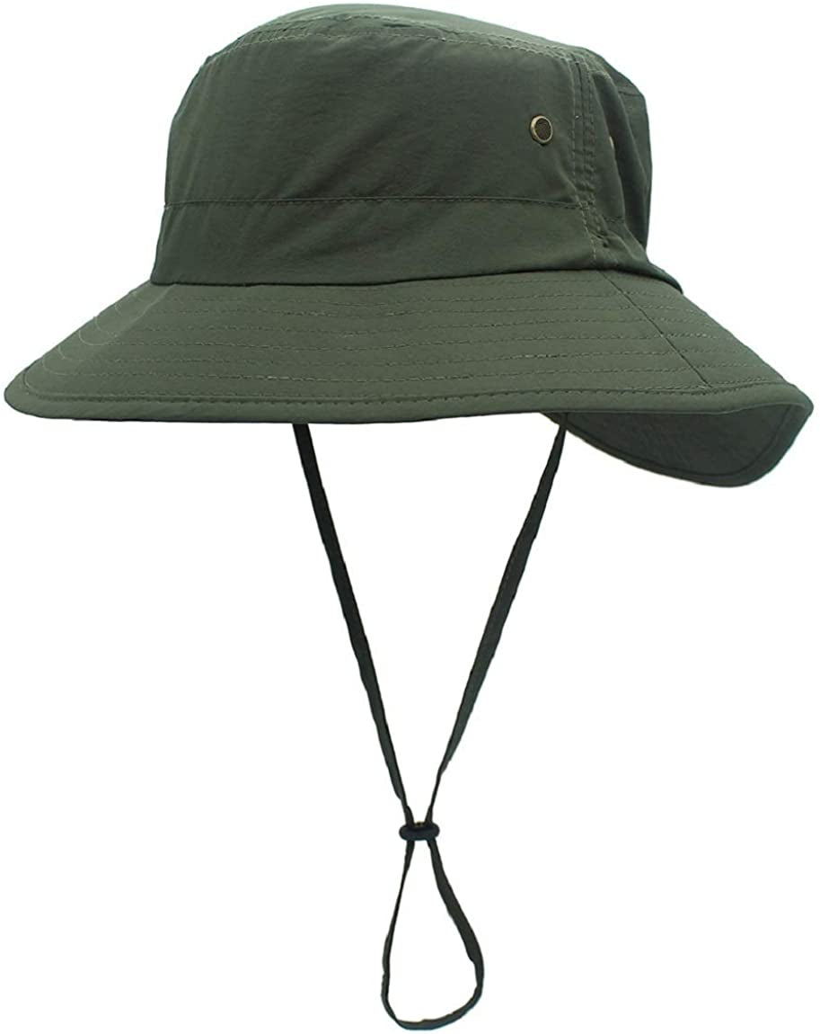 Llmoway Women Lightweight Safari Sun Hat Quick Dry Fishing Hat with Strap Cool Apparel & Accessories > Clothing Accessories > Hats LLmoway Army Green  