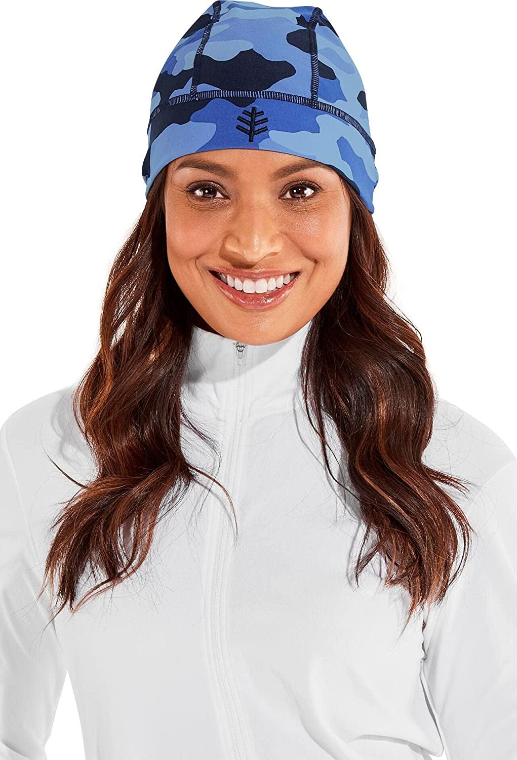 Coolibar UPF 50+ Unisex Aqua Sun Skully Cap - Sun Protective Apparel & Accessories > Clothing Accessories > Hats Coolibar Navy Nautical Camo One Size 