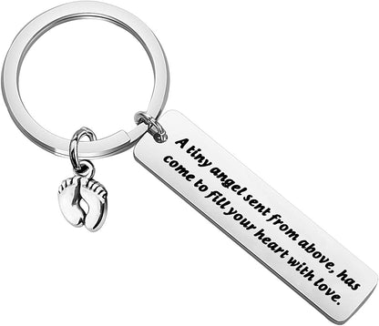 Gzrlyf New Mommy Bracelet New Mom Jewelry Pregnancy Gifts Mommy to Be Gifts a Tiny Angel Sent from above Has Come to Fill Your Heart with Love Apparel & Accessories > Jewelry > Bracelets Gzrlyf Keychain  