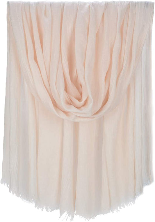 Iristide Women Summer Scarfs Large Long Lightweight Linen Beach Gauze Shawl Wrap 75”×43” Apparel & Accessories > Clothing Accessories > Scarves & Shawls Iristide Cream White  