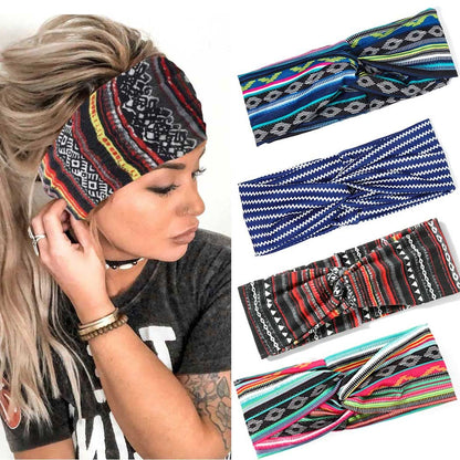 Gortin Boho Headbands Criss Cross Hair Bands Stretch Yoga Sweatband Turban Tie Dye Wide Head Wraps Twist Head Bands for Women and Girls4 Pcs (A-Tie Dye) Apparel & Accessories > Clothing Accessories > Bandanas & Headties GORTIN I-Stripe  