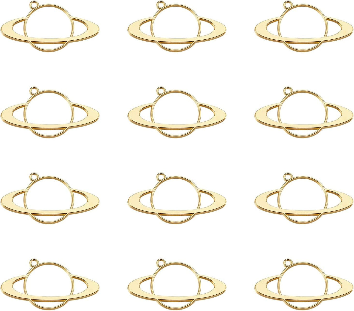 20Pcs Flower Alloy Open Back Bezel Pendants 30X28X2.5Mm Sakura Hollow Frame Pendant Charms for DIY UV Resin Pressed Flower Jewelry Making Planet,28.4x54.8x2.45mm