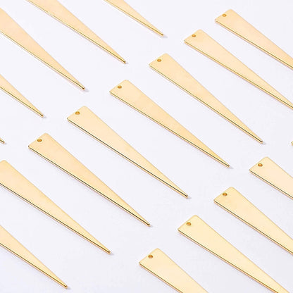 20Pcs Gold Triangle Brass Charms 18K Gold Plated Pendant Charm (51X8X1Mm) for Earrings Bracelet Necklace Jewelry Making