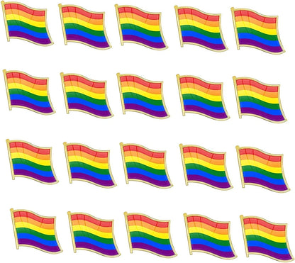 20PCS Pride Pin Rainbow Gay Pride Flag LGBT Enamel Lapel Pin Pin Decoration for Clothes and Bags