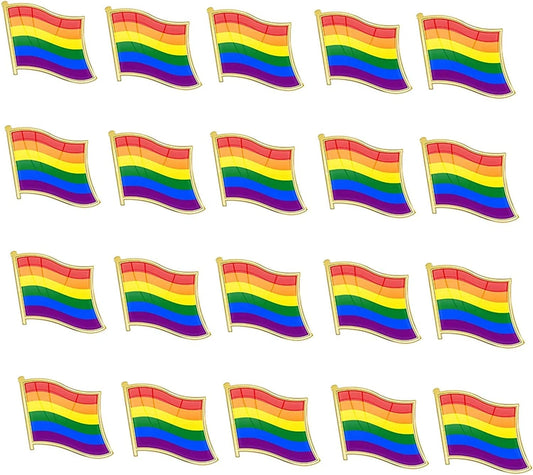 20PCS Pride Pin Rainbow Gay Pride Flag LGBT Enamel Lapel Pin Pin Decoration for Clothes and Bags