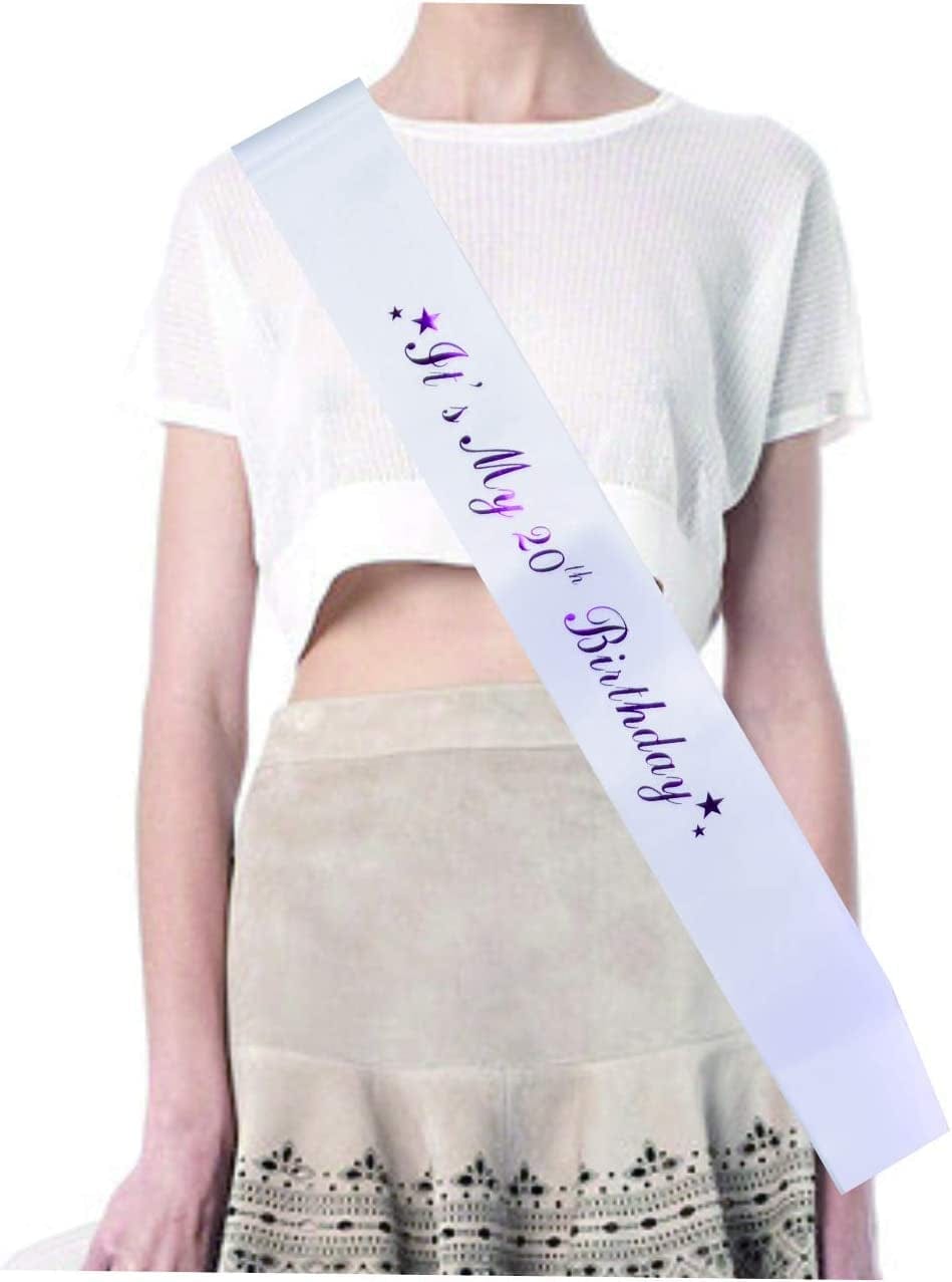 20Th Birthday Sash and Tiara for Girls - Fabulous Set: Glitter Sash + Stars Rhinestone Purple Premium Metal Tiara for Girls, 20Th Birthday Gifts for 20Th Birthday Party Apparel & Accessories > Clothing Accessories > Sashes MEANT2TOBE   