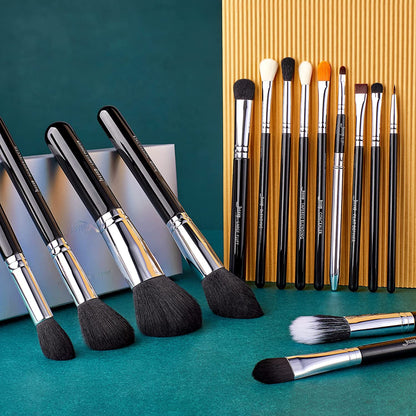Jessup Pro Makeup Brushes 15 Pcs Makeup Brush Set Beauty Cosmetics Make up Powder Foundation Eyeshadow Eyeliner Blending Lip Brush Tools (Black /Silver) T092 Health & Beauty > Personal Care > Cosmetics > Cosmetic Tools > Makeup Tools Jessup   