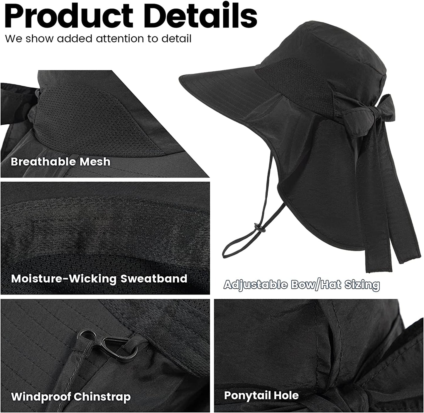 Toppers Womens Mens Sun Hat Rollable UPF 50+ Wide Brim Gardening Hat with Neck Flap Apparel & Accessories > Clothing Accessories > Hats Toppers   