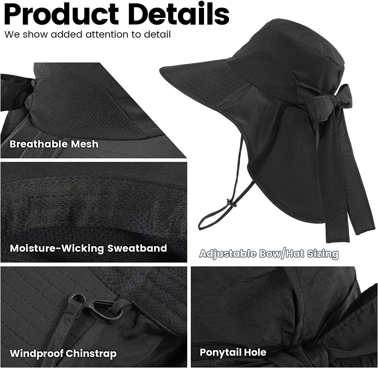 Toppers Womens Mens Sun Hat Rollable UPF 50+ Wide Brim Gardening Hat with Neck Flap Apparel & Accessories > Clothing Accessories > Hats Toppers   
