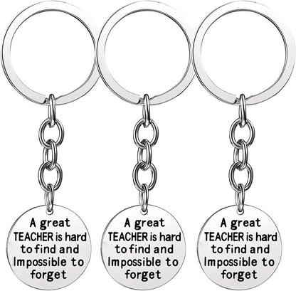 Pack of 3 Teacher Bangles Gifts for Teacher Open School Gifts for Teachers Thank You Bangle Bracelets Apparel & Accessories > Jewelry > Bracelets Nzztont 3PCs Keychain Style 03- A Great Teacher Is Hard To Find And Impossible To Forget  