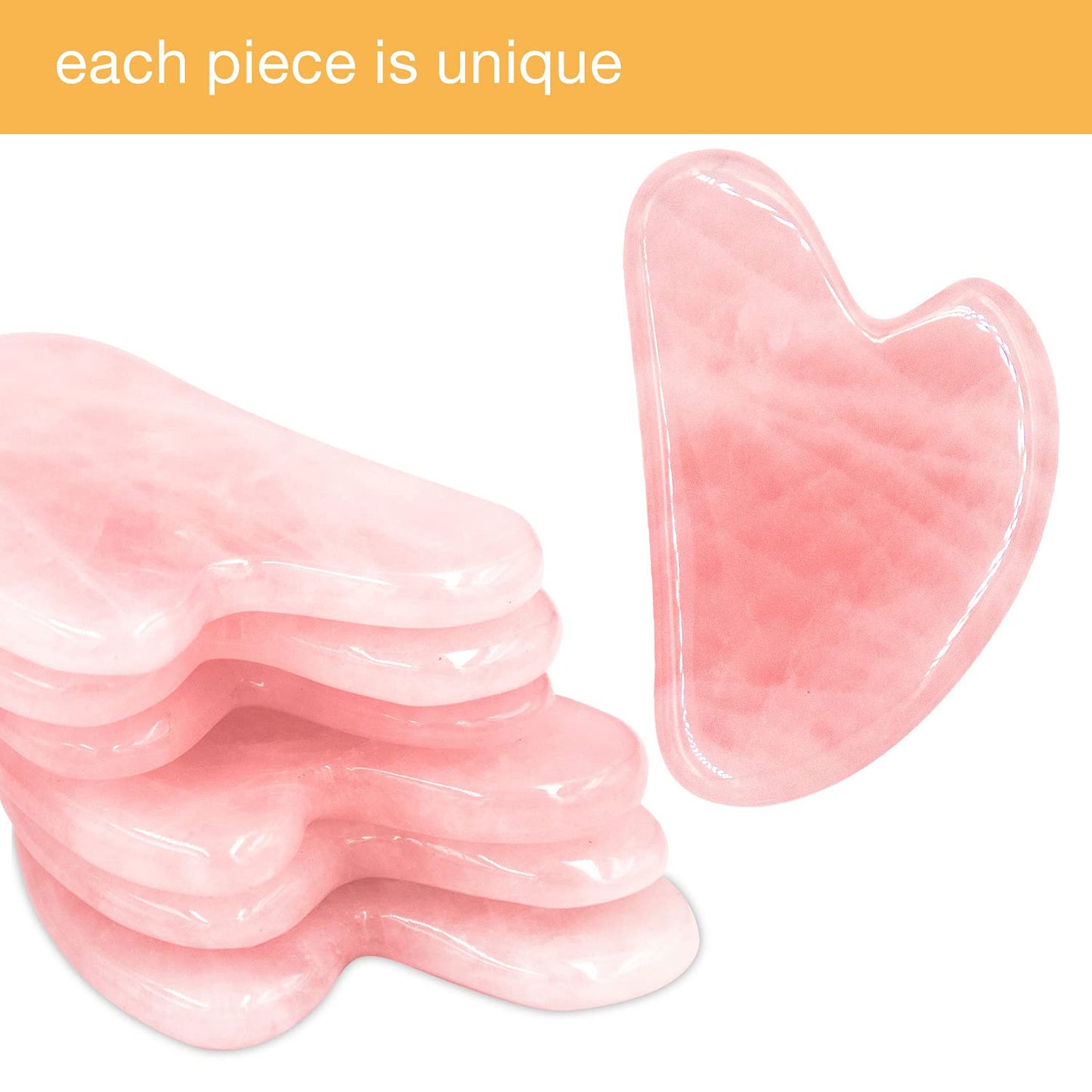 COOESS Guasha Tool for Face, Gua Sha Massage Tool Natural Genuine Rose Quartz Jade Stone Gua-Sha Facial Tool for Eyes, Neck and Body Health & Beauty > Personal Care > Cosmetics > Cosmetic Tools > Skin Care Tools COOESS   