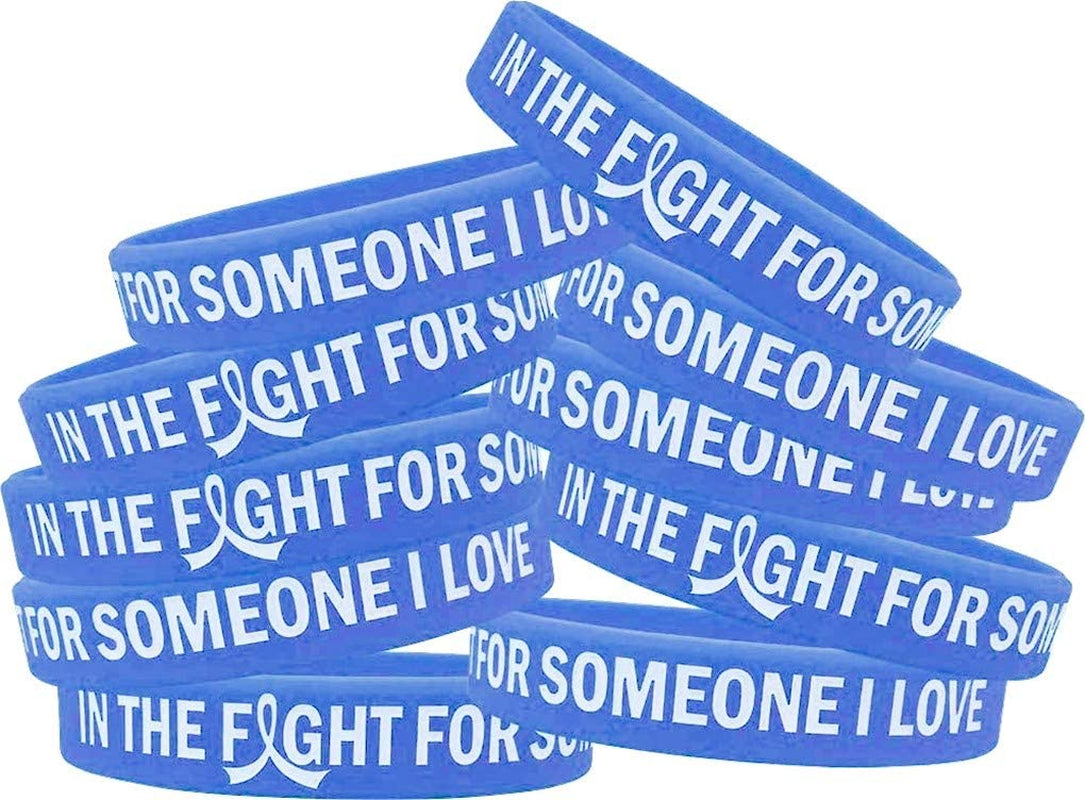 In the Fight for Someone I Love Silicone Wristband Bracelet Premium Quality 10-Pack (Assorted Colors) Apparel & Accessories > Jewelry > Bracelets Fight Like a Girl Periwinkle  