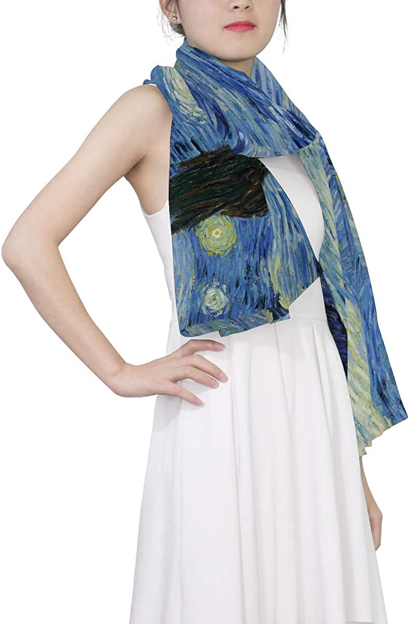 SEULIFE Women'S Scarf Van Gogh Starry Night, Lightweight Scarf Sheer Shawl Wrap Apparel & Accessories > Clothing Accessories > Scarves & Shawls SEULIFE   