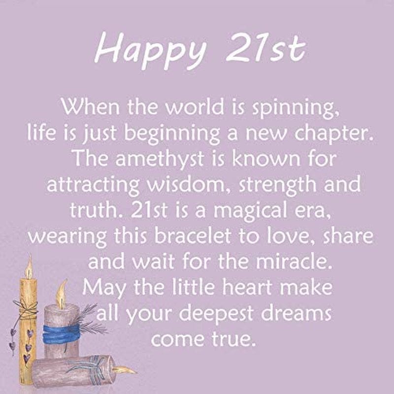21St Birthday Gifts for Her Turning 21 - Bead Bracelet with Message Card & Gift Box - Twenty-First Apparel & Accessories > Jewelry > Bracelets OFGOT7   